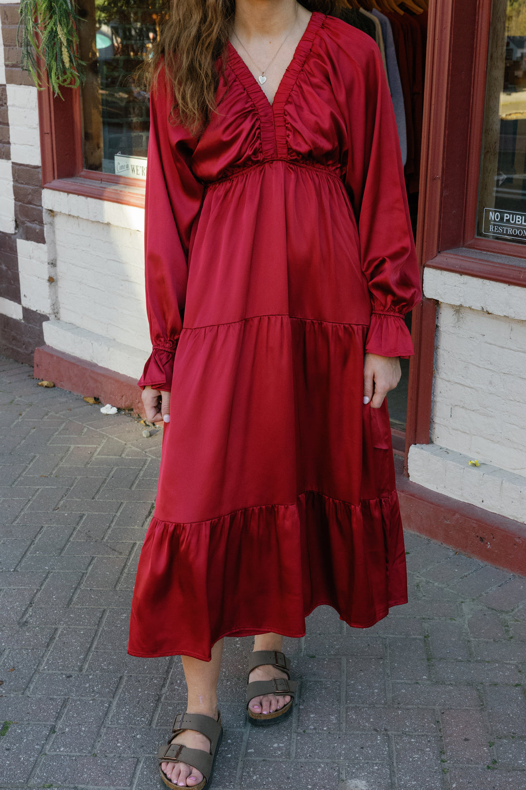 Scarlet Midi Dress - Burgundy