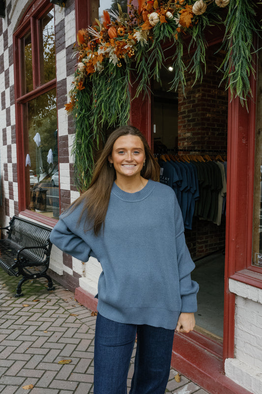 Ansley Sweater Top - Navy