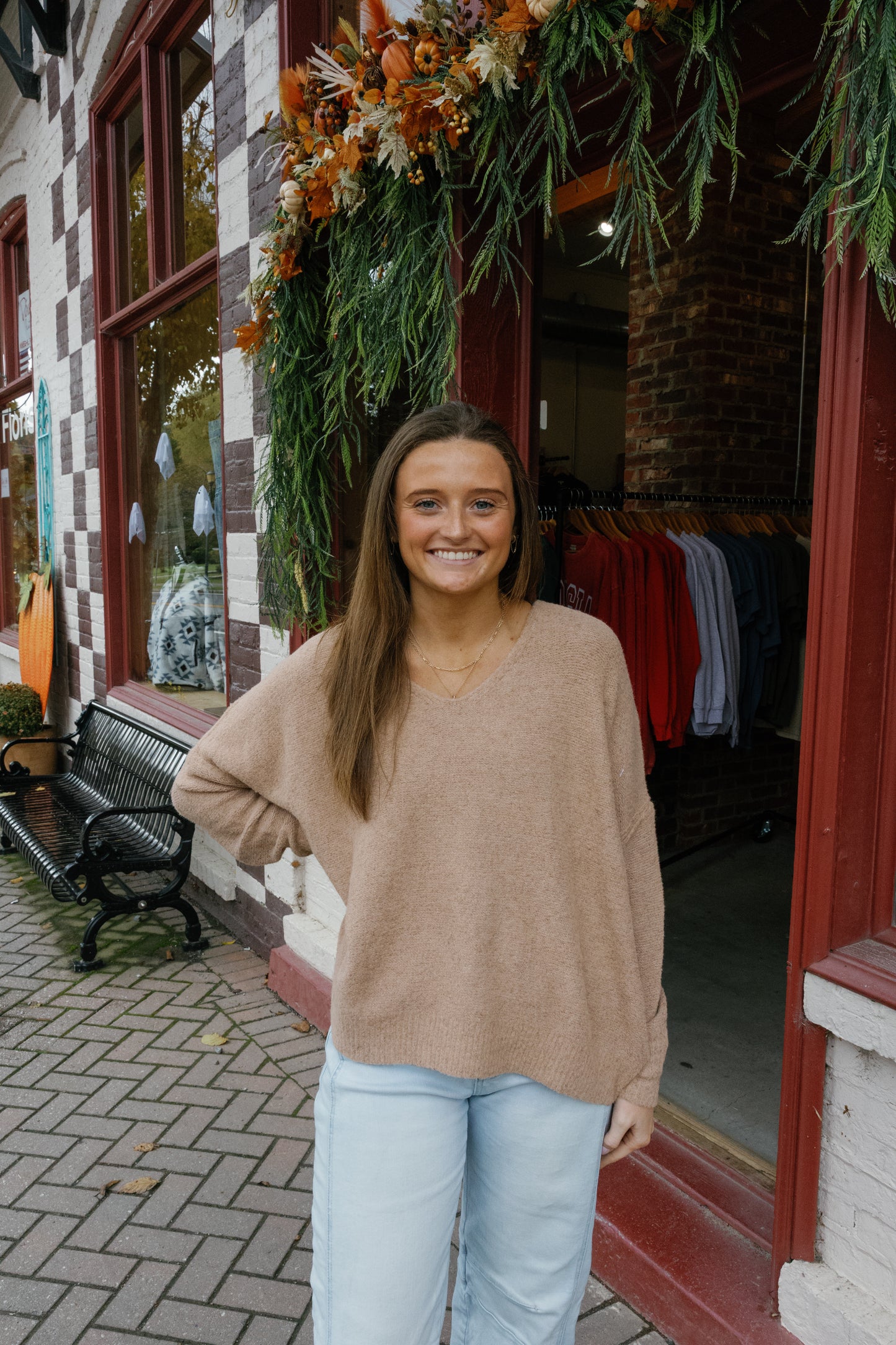 Claire Sweater Top - Brown