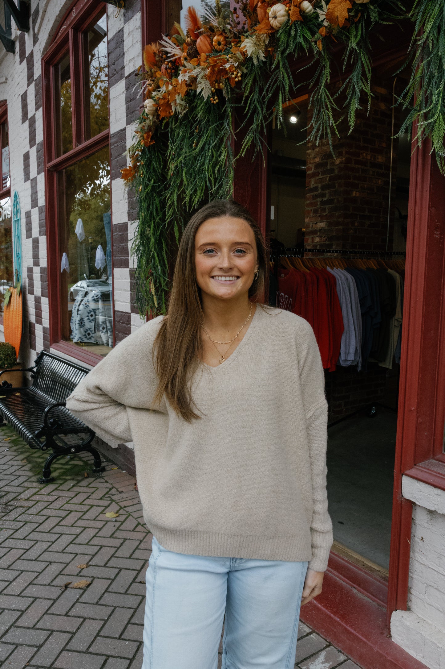 Claire Sweater Top - Cream