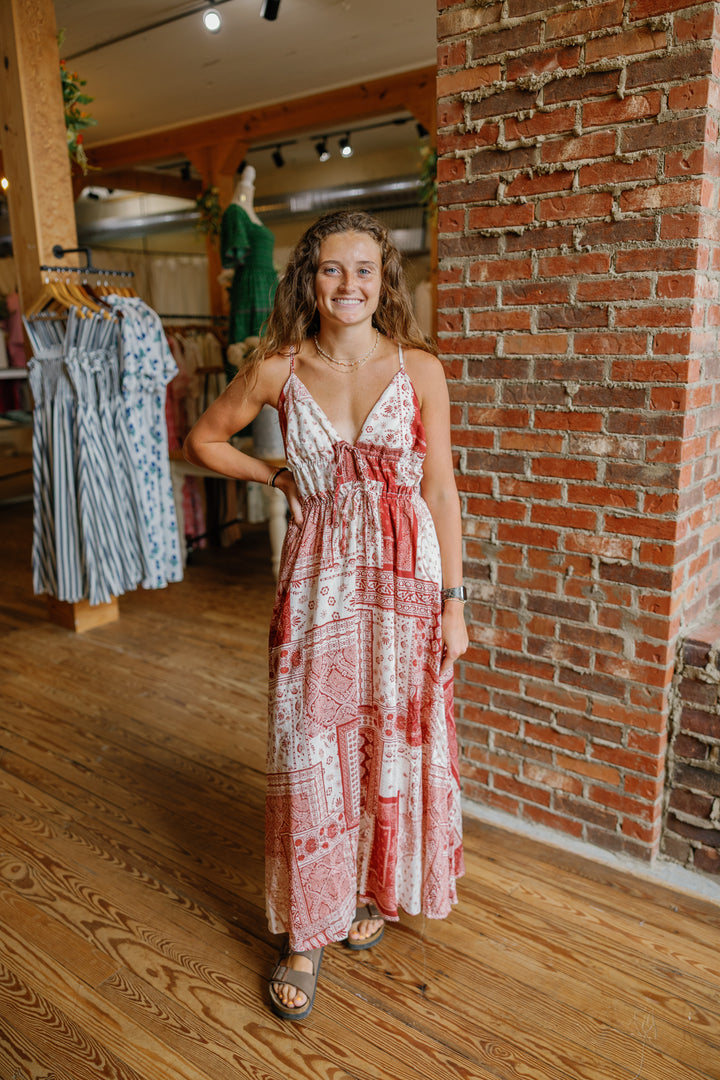 Caitlin Midi Dress - Red