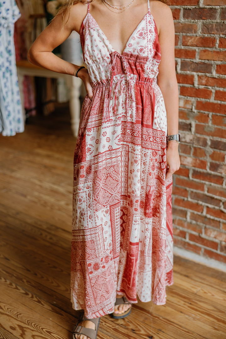Caitlin Midi Dress - Red