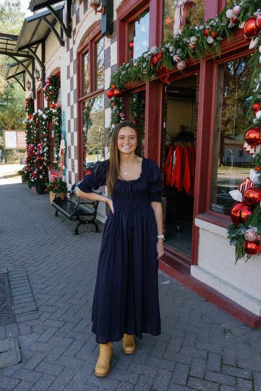 Kay Midi Dress - Navy