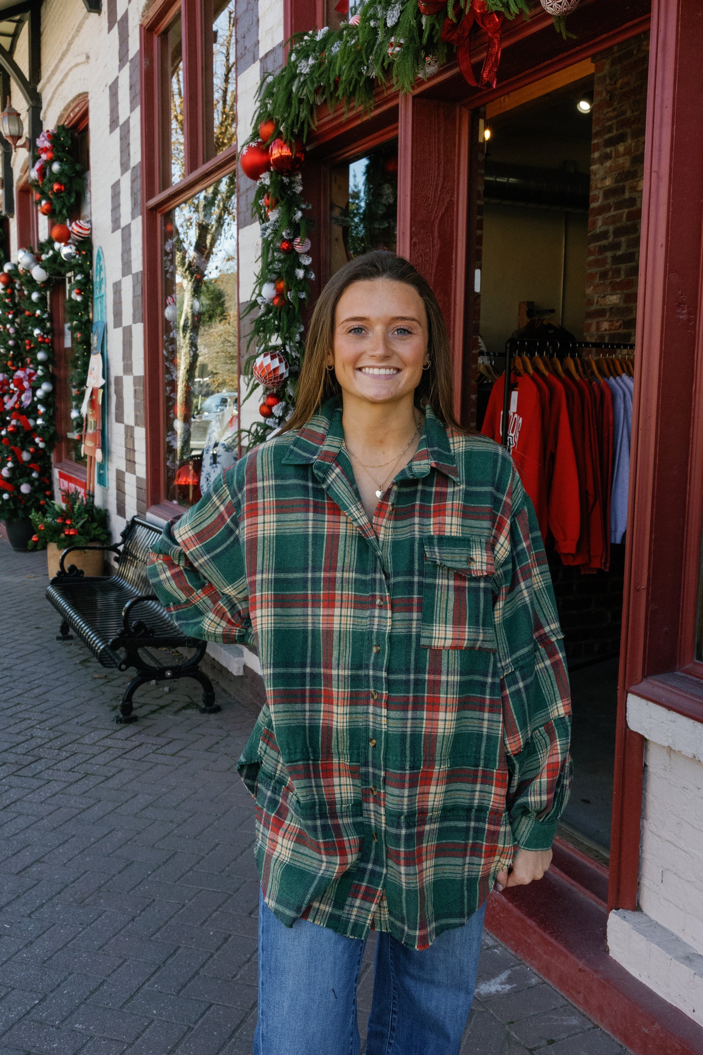 Jace Flannel Top - Pine Green