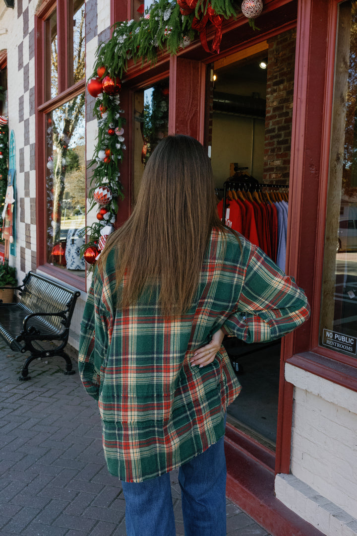Jace Flannel Top - Pine Green