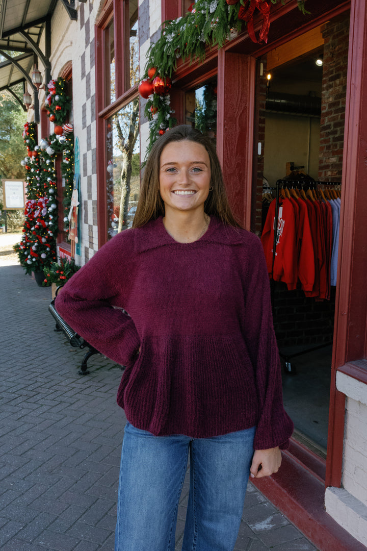 Sarah Top - Burgundy