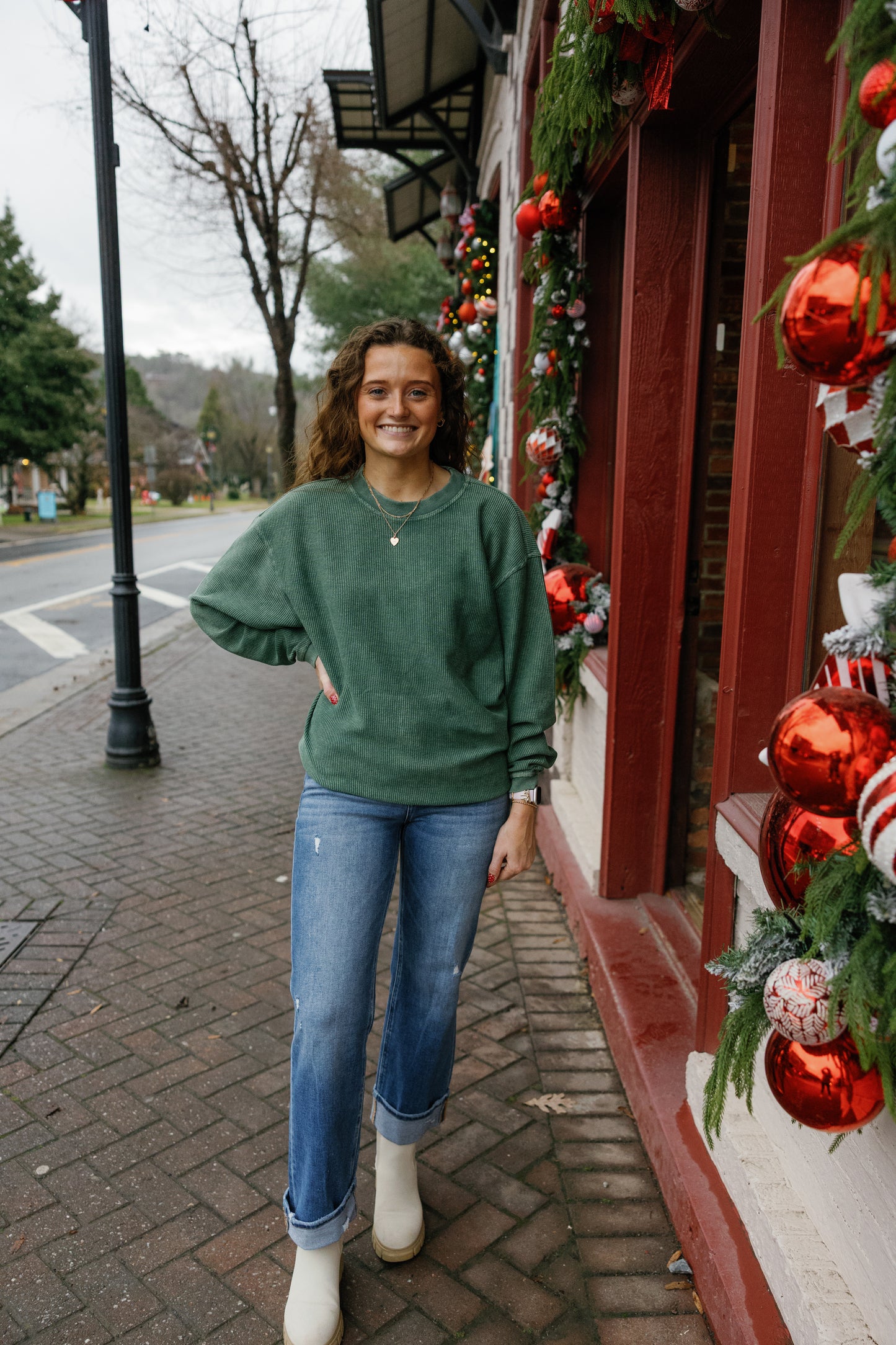 Dark Stone Cuffed Jeans