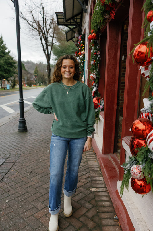 Dark Stone Cuffed Jeans