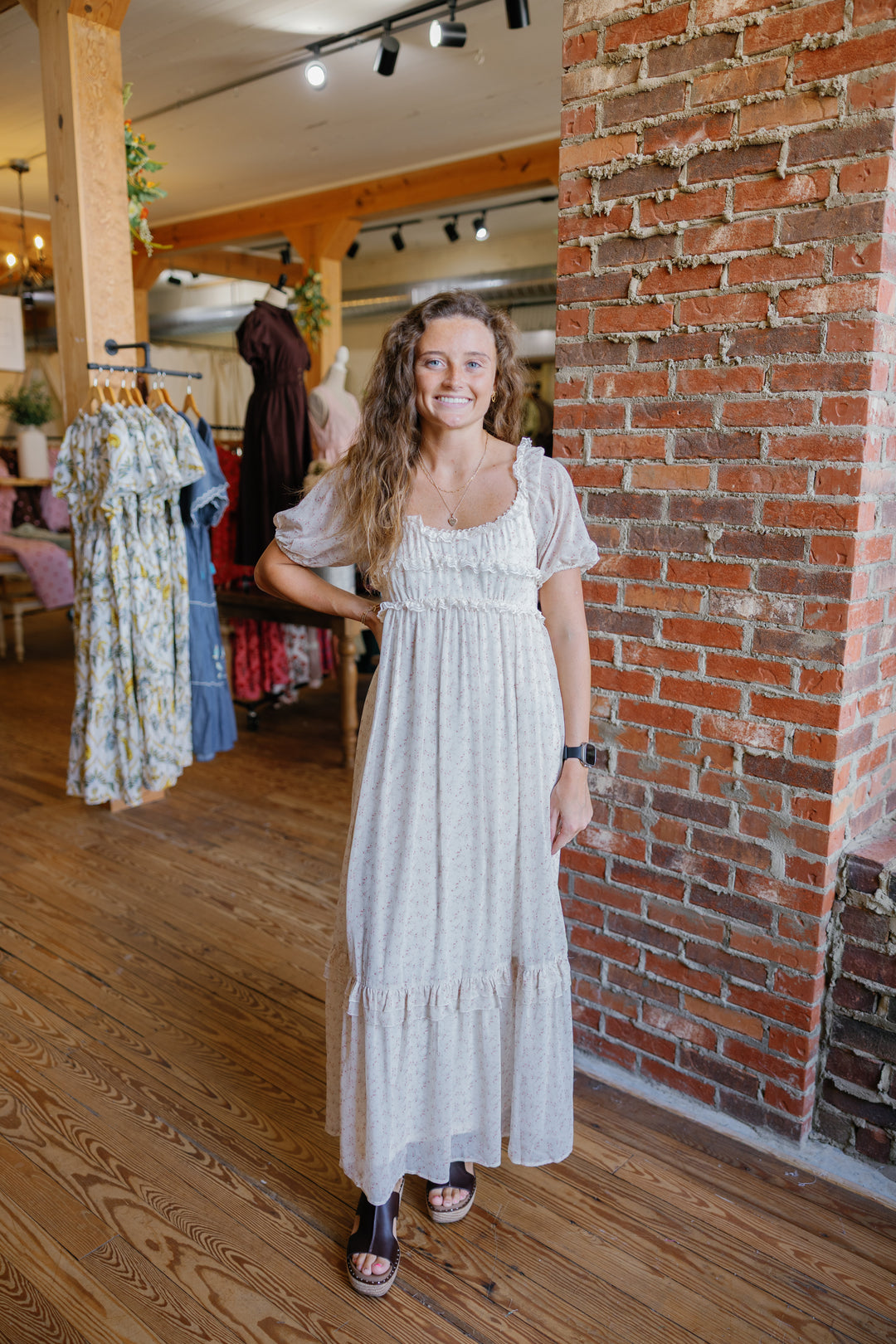 Stephanie Midi Dress - Cream