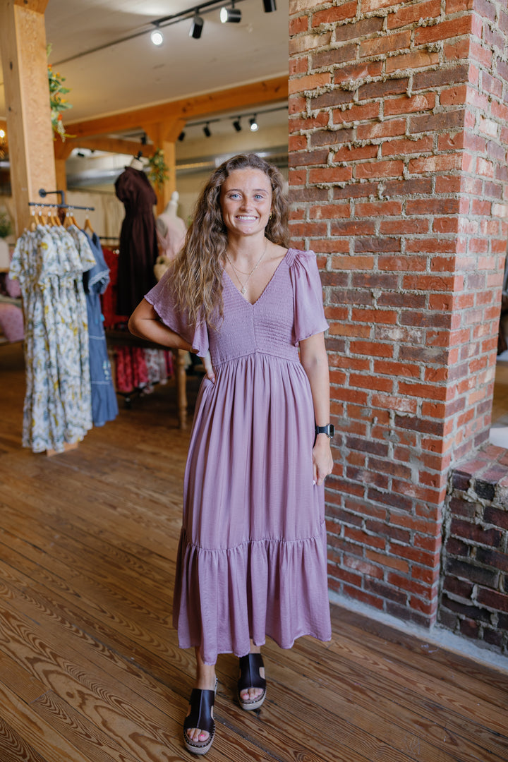 Sierra Midi Dress - Plum