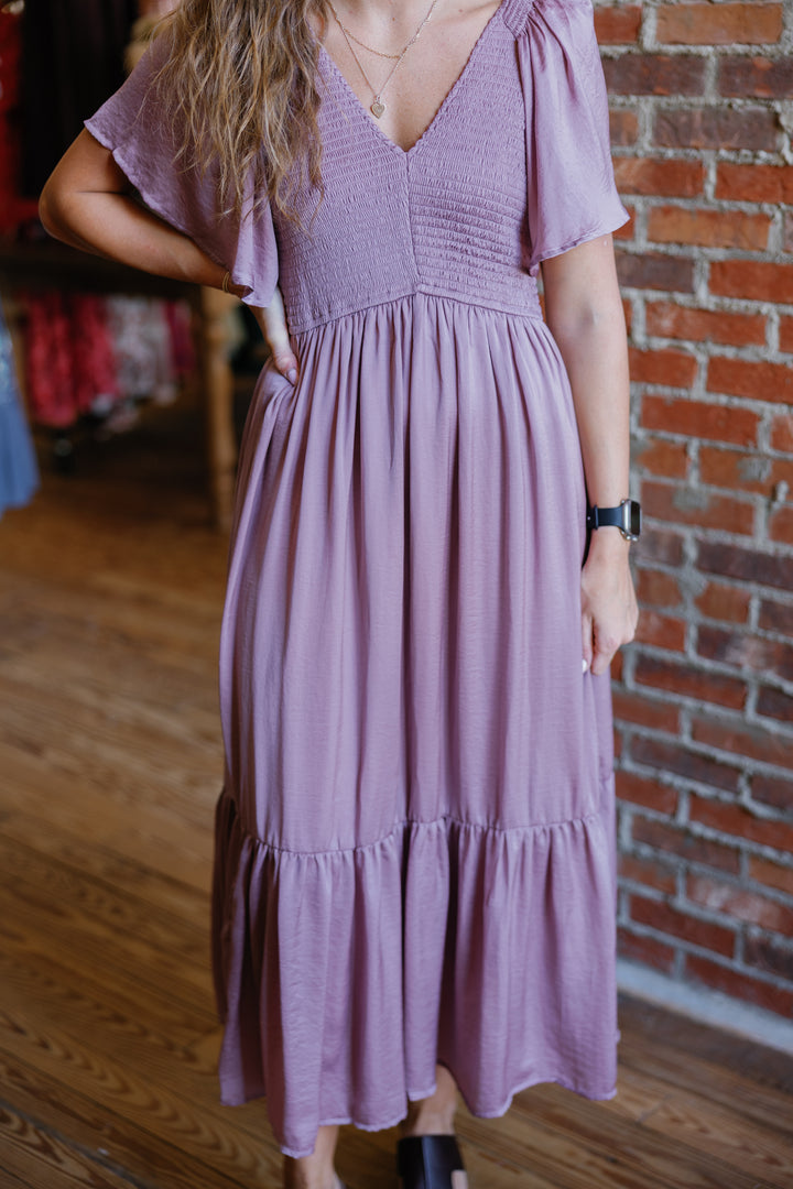 Sierra Midi Dress - Plum