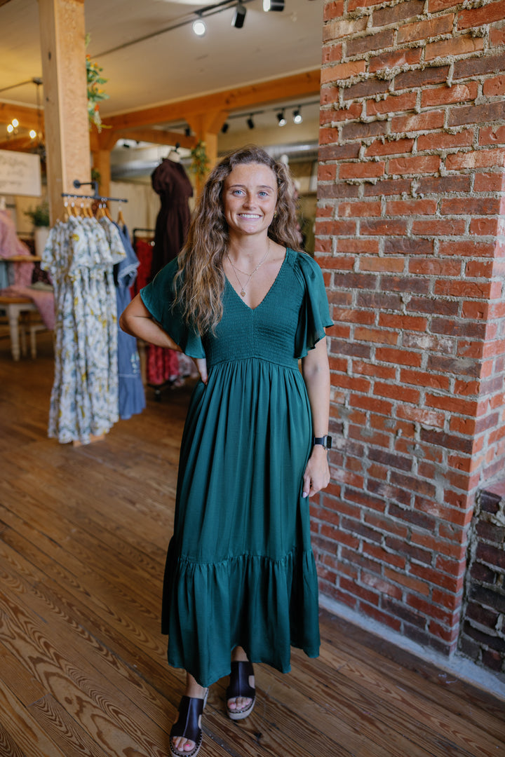 Sierra Midi Dress - Emerald