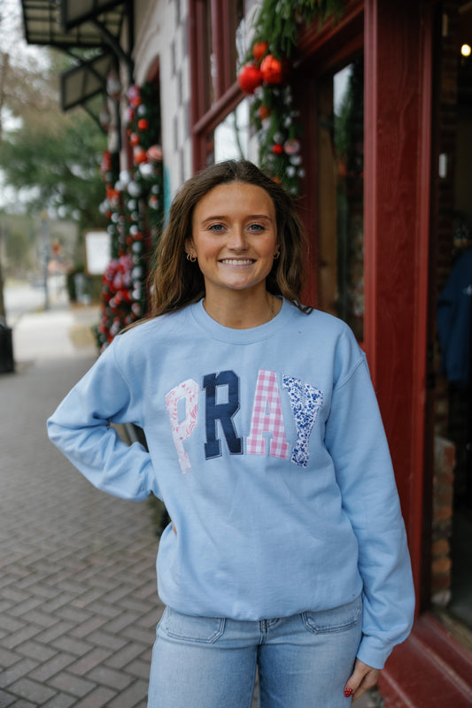 Pray Pullover - Light Blue