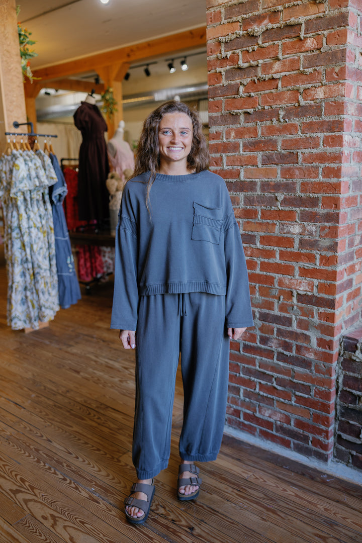 Lizzie Jogger Pants - Charcoal