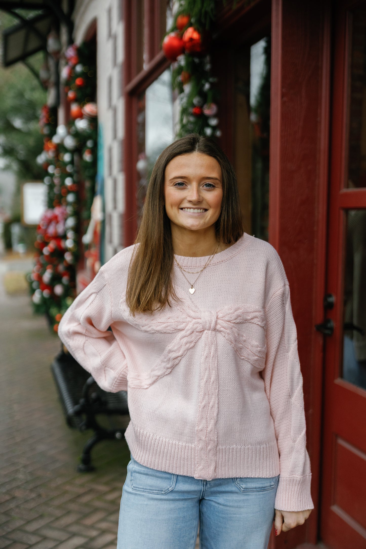 Bow Knit Long Sleeves Sweater