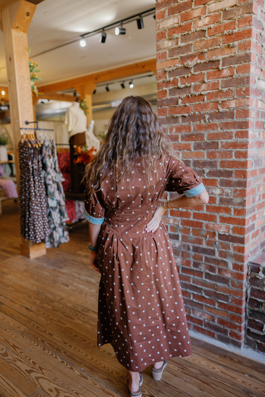 Autumn Midi Dress - Brown