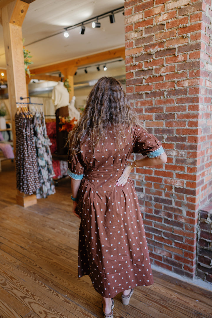 Autumn Midi Dress - Brown