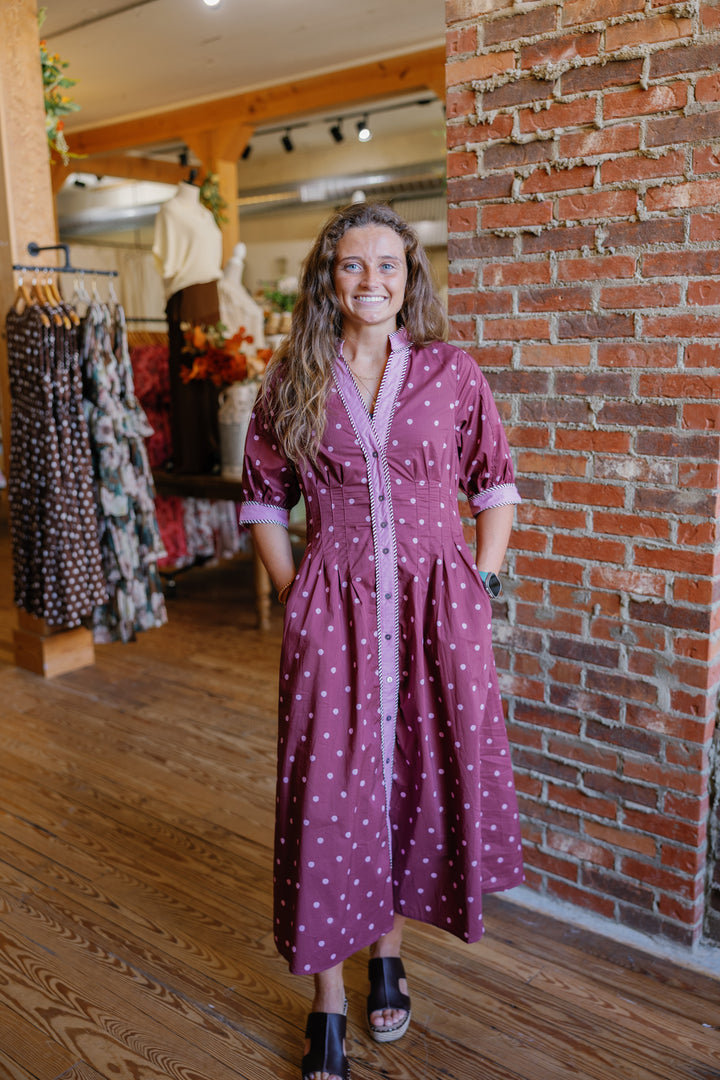 Autumn Midi Dress - Burgundy