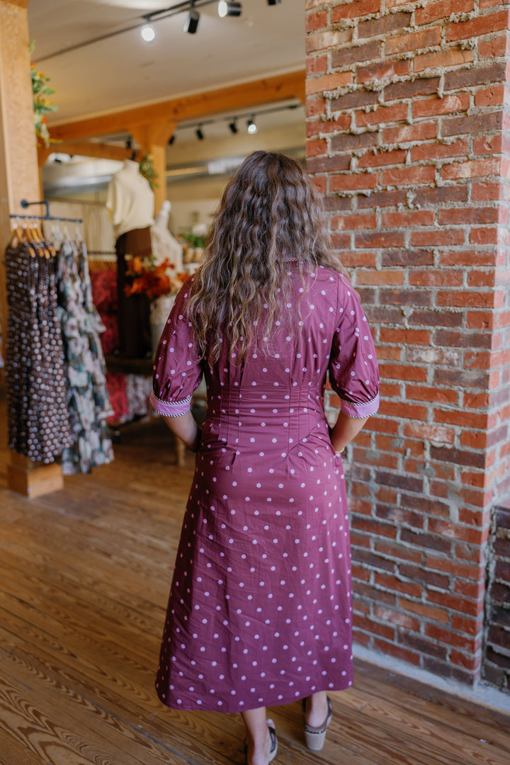 Autumn Midi Dress - Burgundy