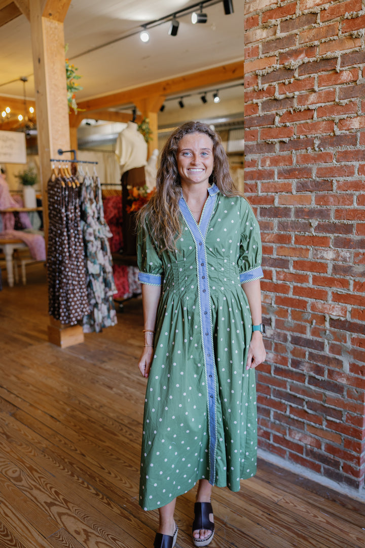 Autumn Midi Dress - Olive