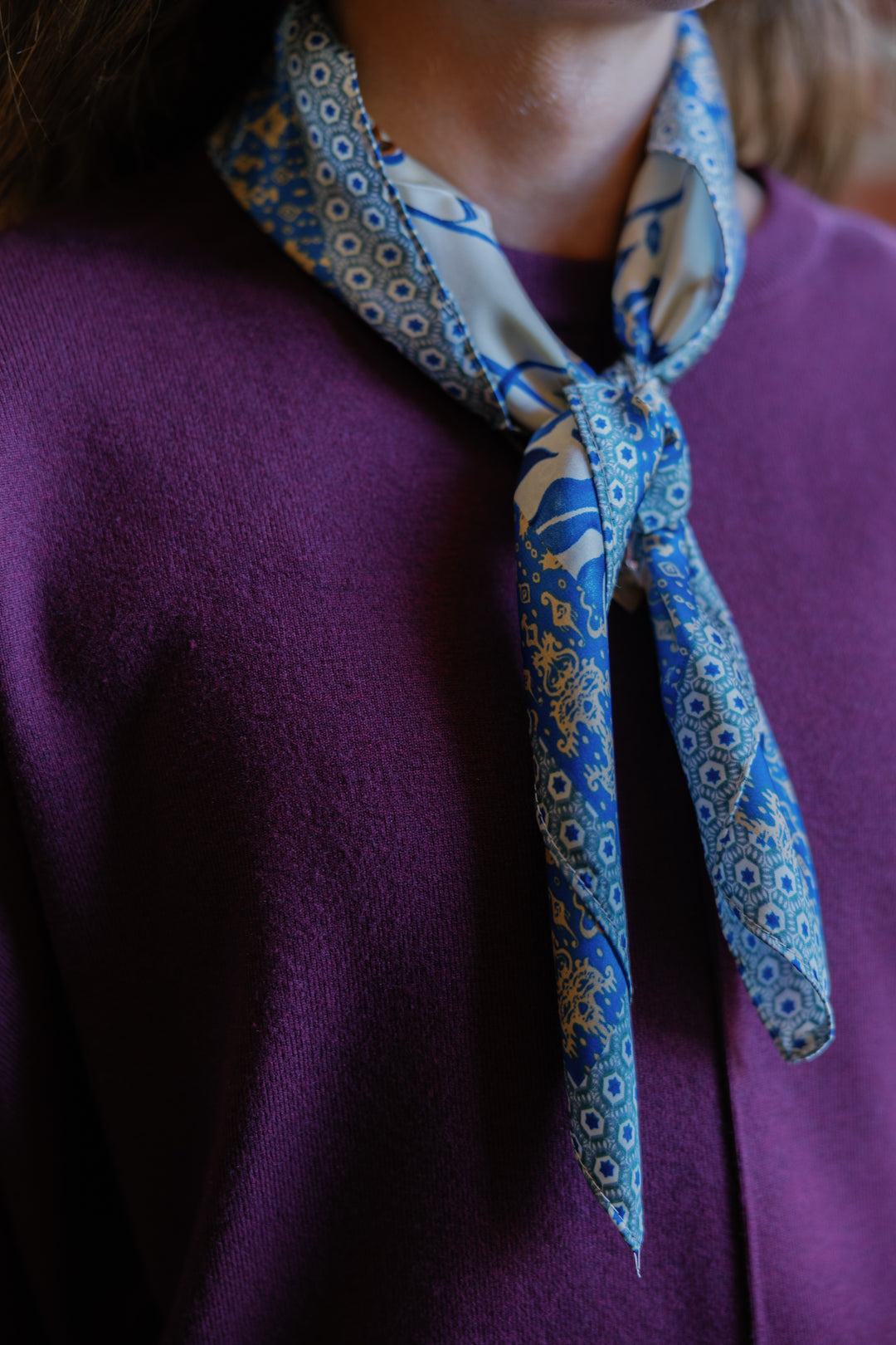 Alice Square Scarf - Blue Floral