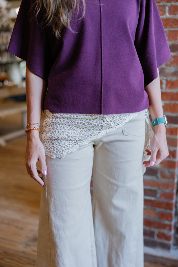 Bohemian Crochet Lace Triangle Scarf