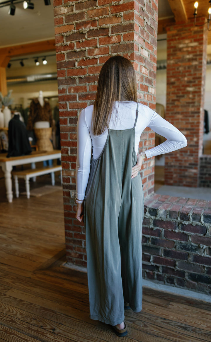 Ava Jumpsuit - Olive Grey
