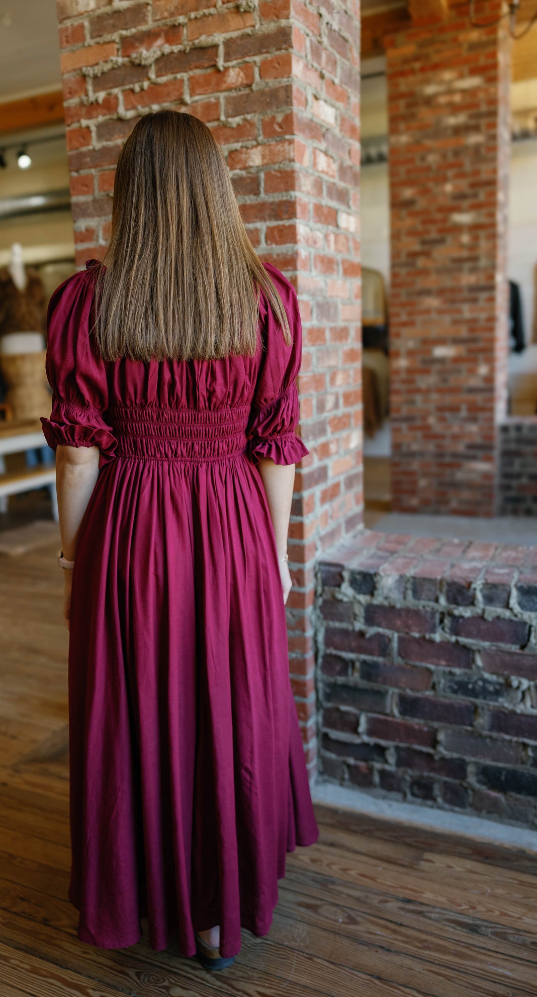 Kay Midi Dress - Burgundy