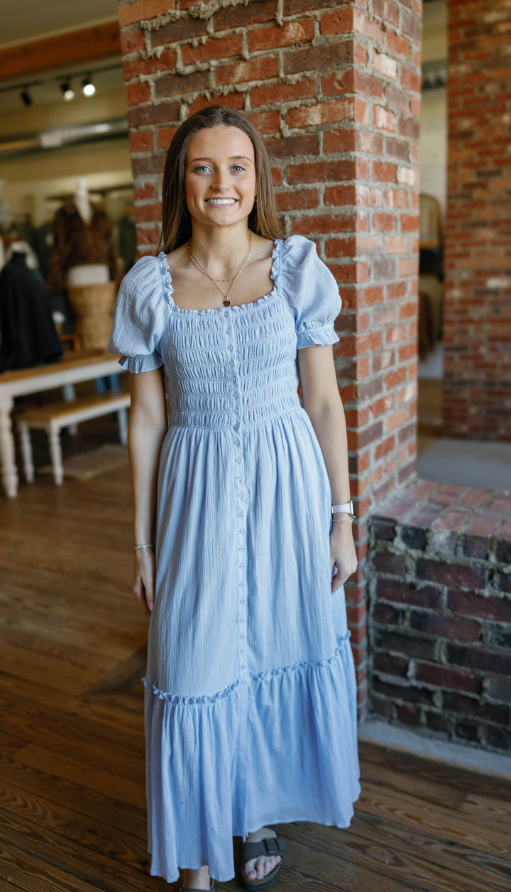 Breanna Midi Dress - Blue