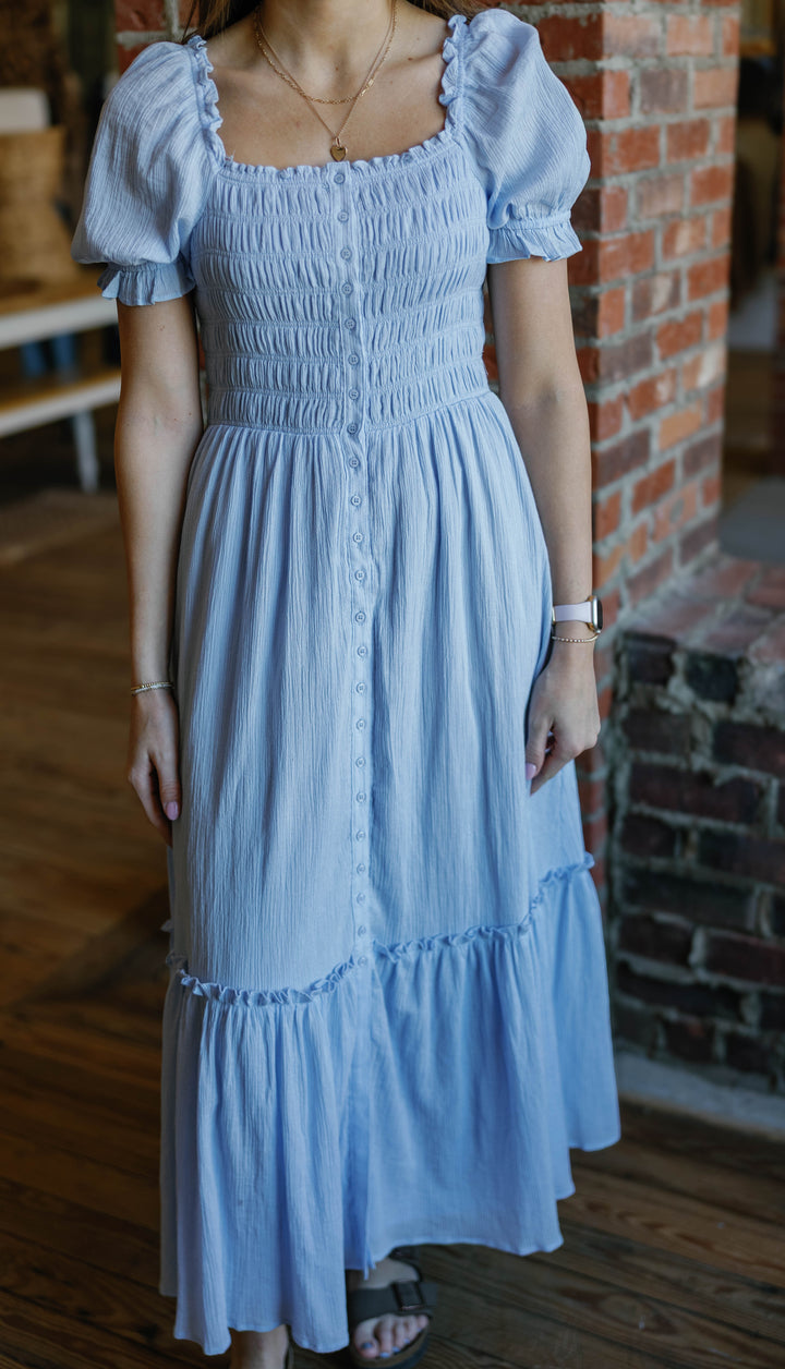 Breanna Midi Dress - Blue