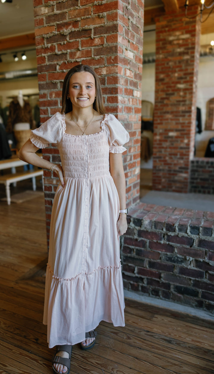 Breanna Midi Dress - Pink