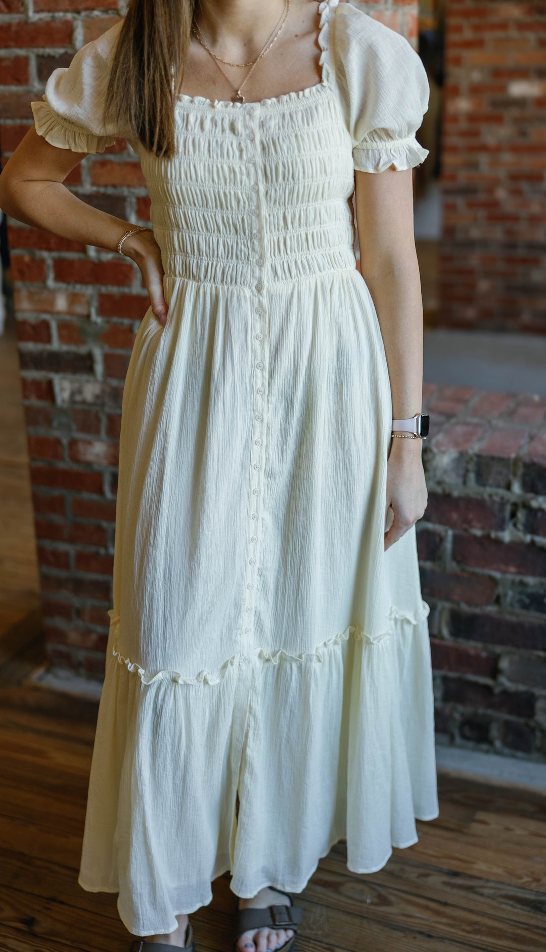 Breanna Midi Dress - Lemon Water