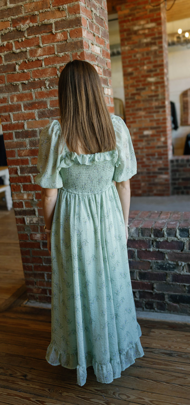 Caroline Midi Dress - Green Tea