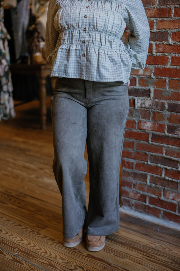 So Suede Wide Leg Pants - Truffle