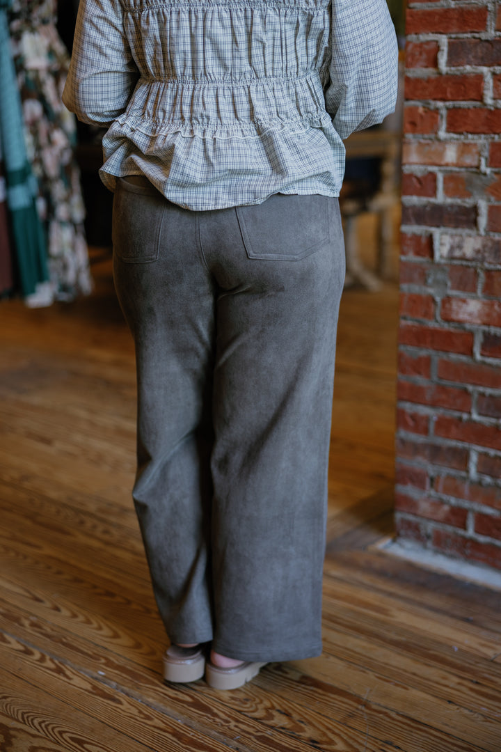 So Suede Wide Leg Pants - Truffle