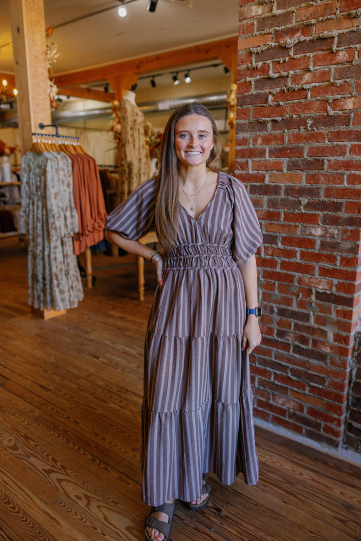 Salina Striped Midi Dress