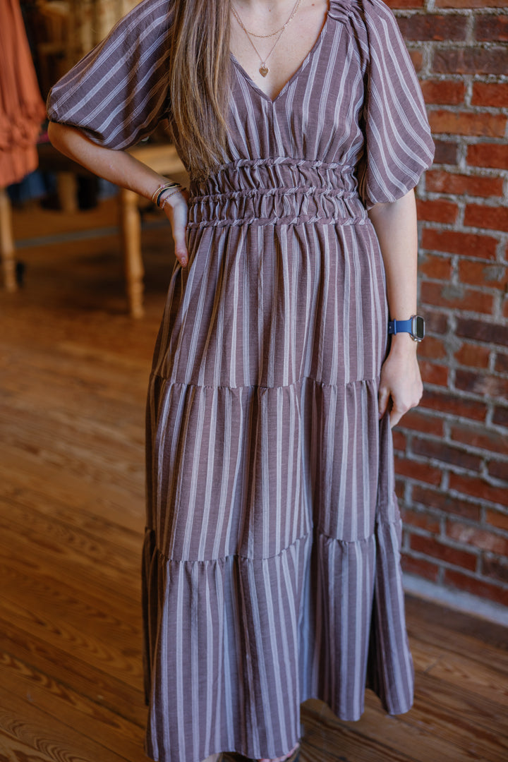 Salina Striped Midi Dress