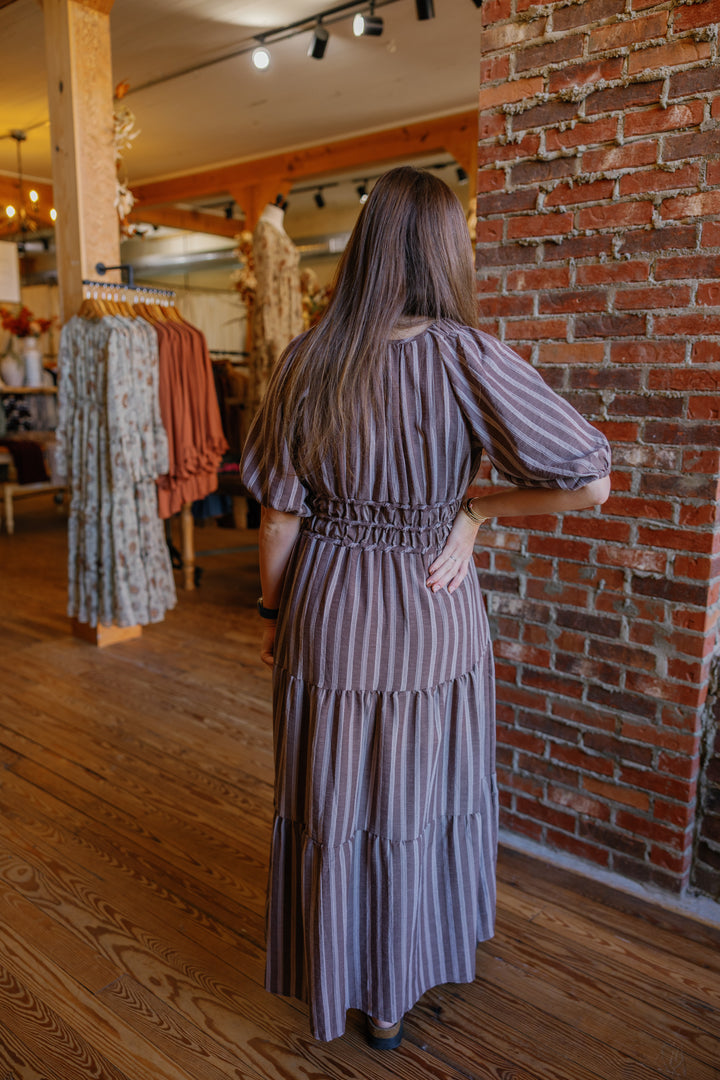Salina Striped Midi Dress
