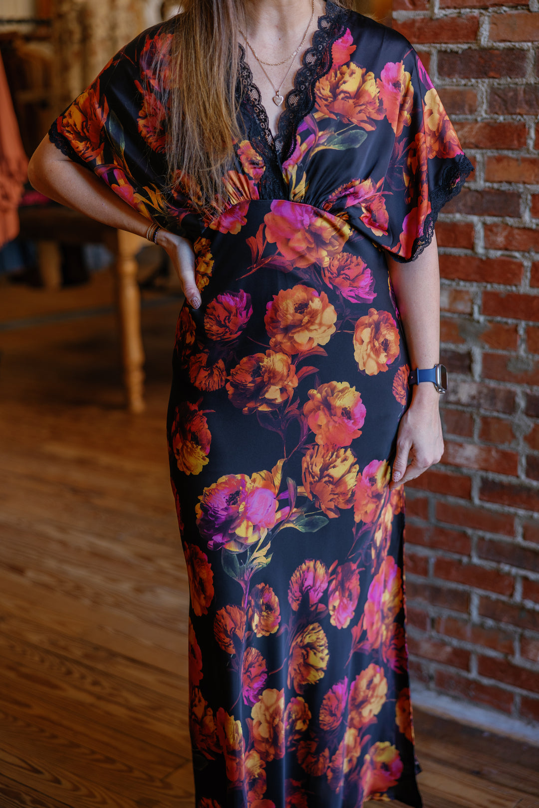 Nightfall Bloom Maxi Dress