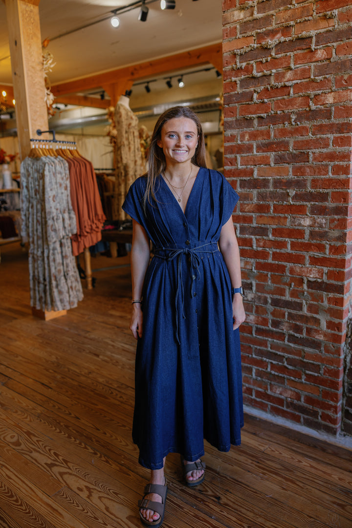 Dark Denim Midi Dress