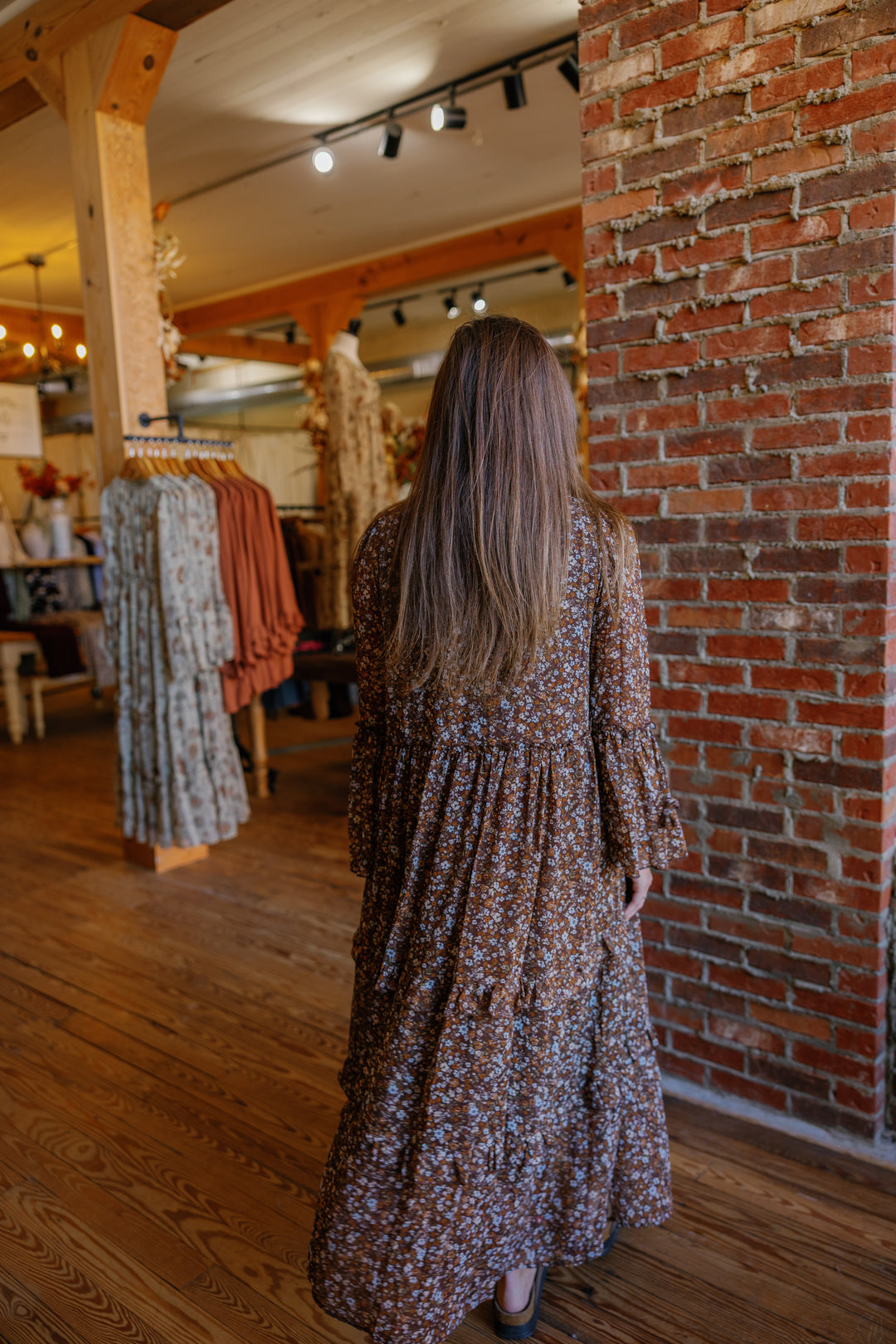 Savannah Midi Dress - Brown