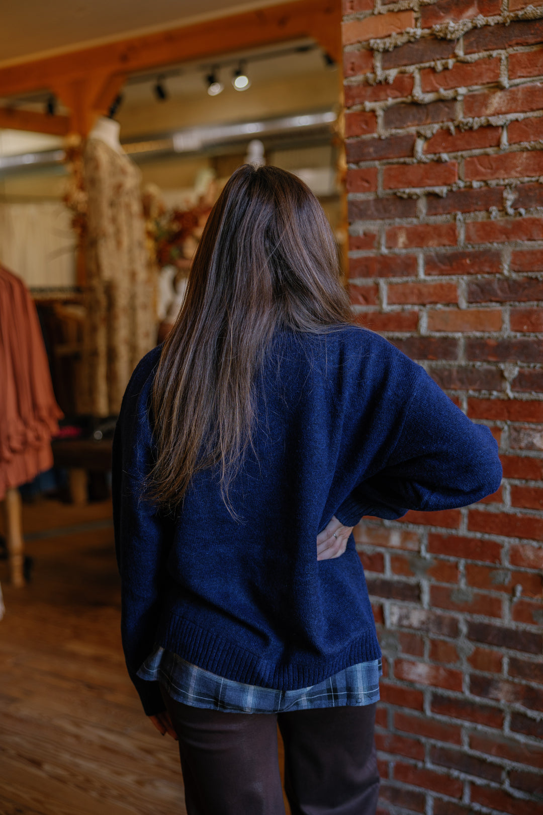 Fall In Love Sweater - Navy
