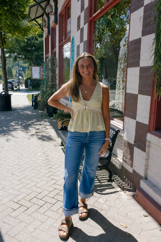 Dark Stone Cuffed Jeans