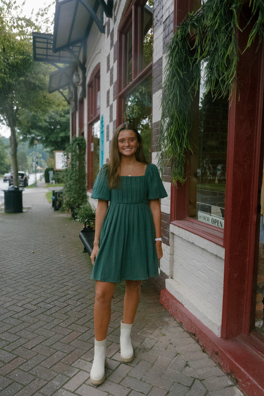 Jessie Mini Dress - Evergreen
