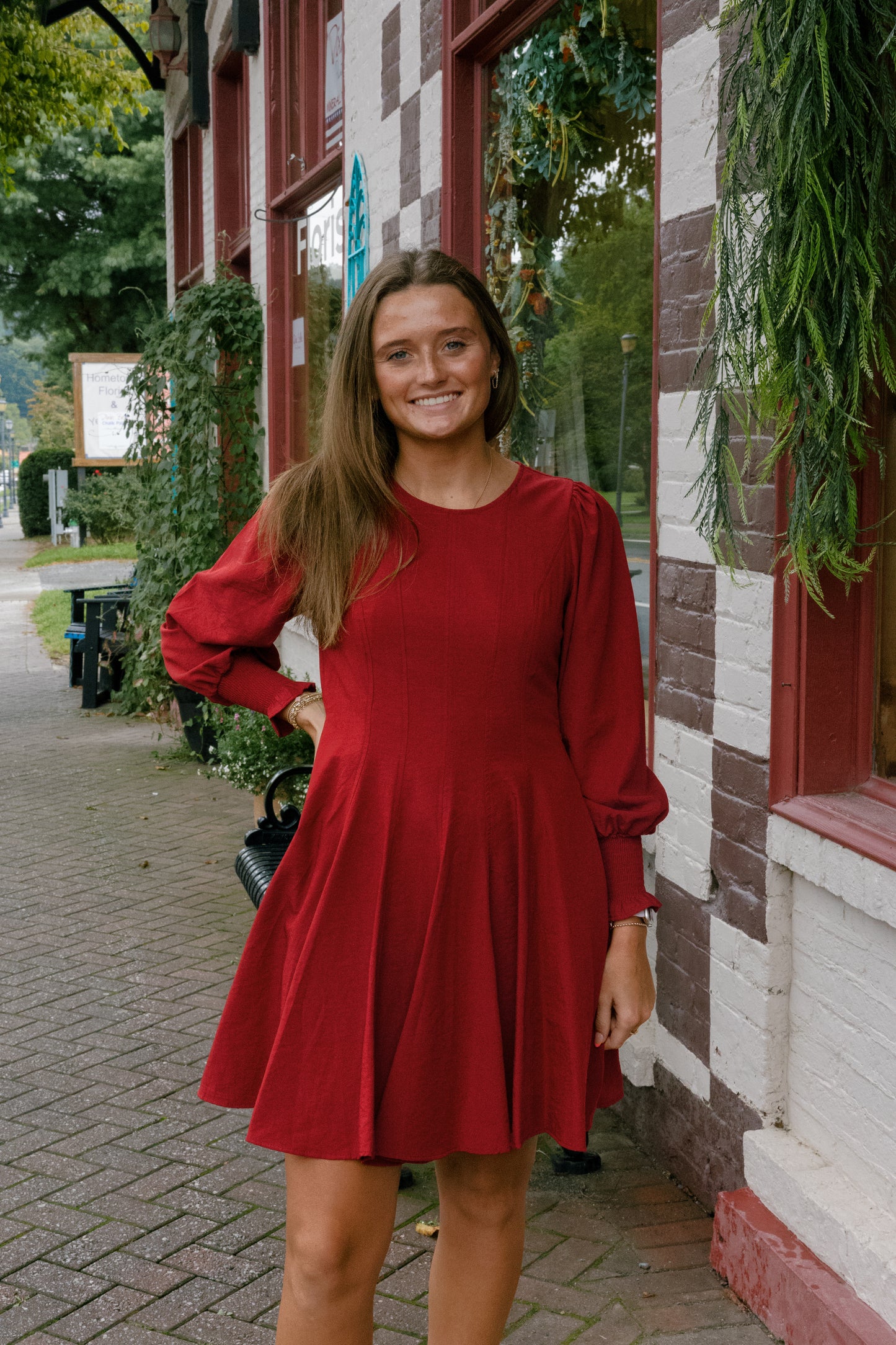 Drew Mini Dress - Cherry Merlot