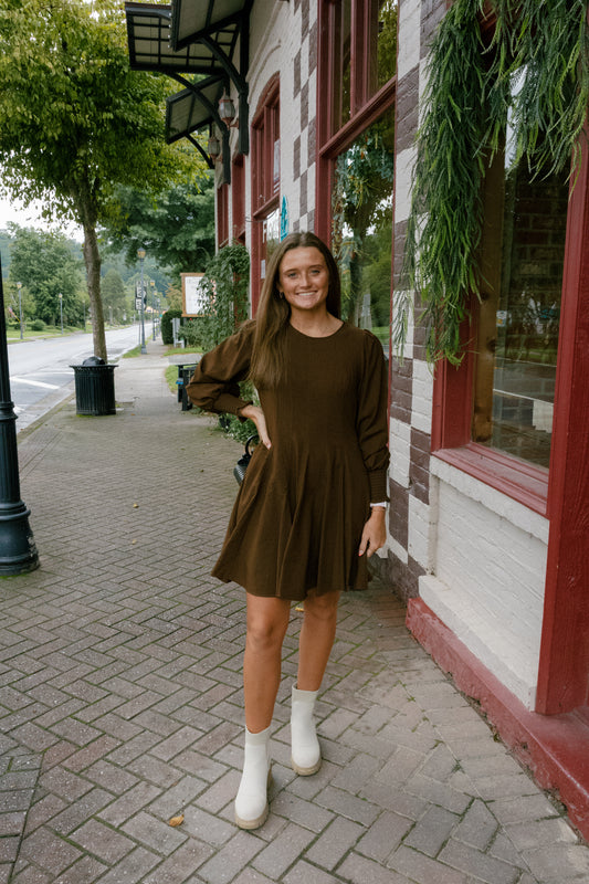 Drew Mini Dress - Mocha
