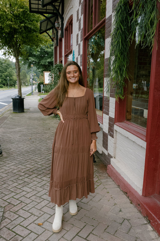 Mia Midi Dress - Mocha