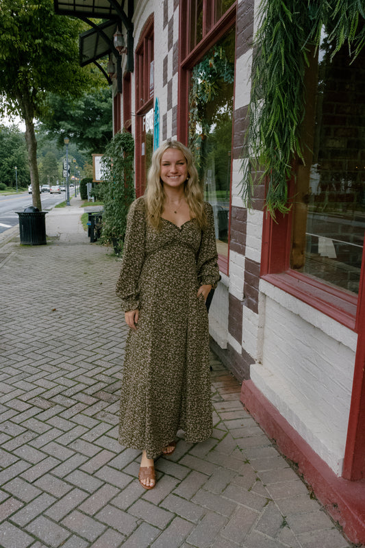 Piper Midi Dress - Olive