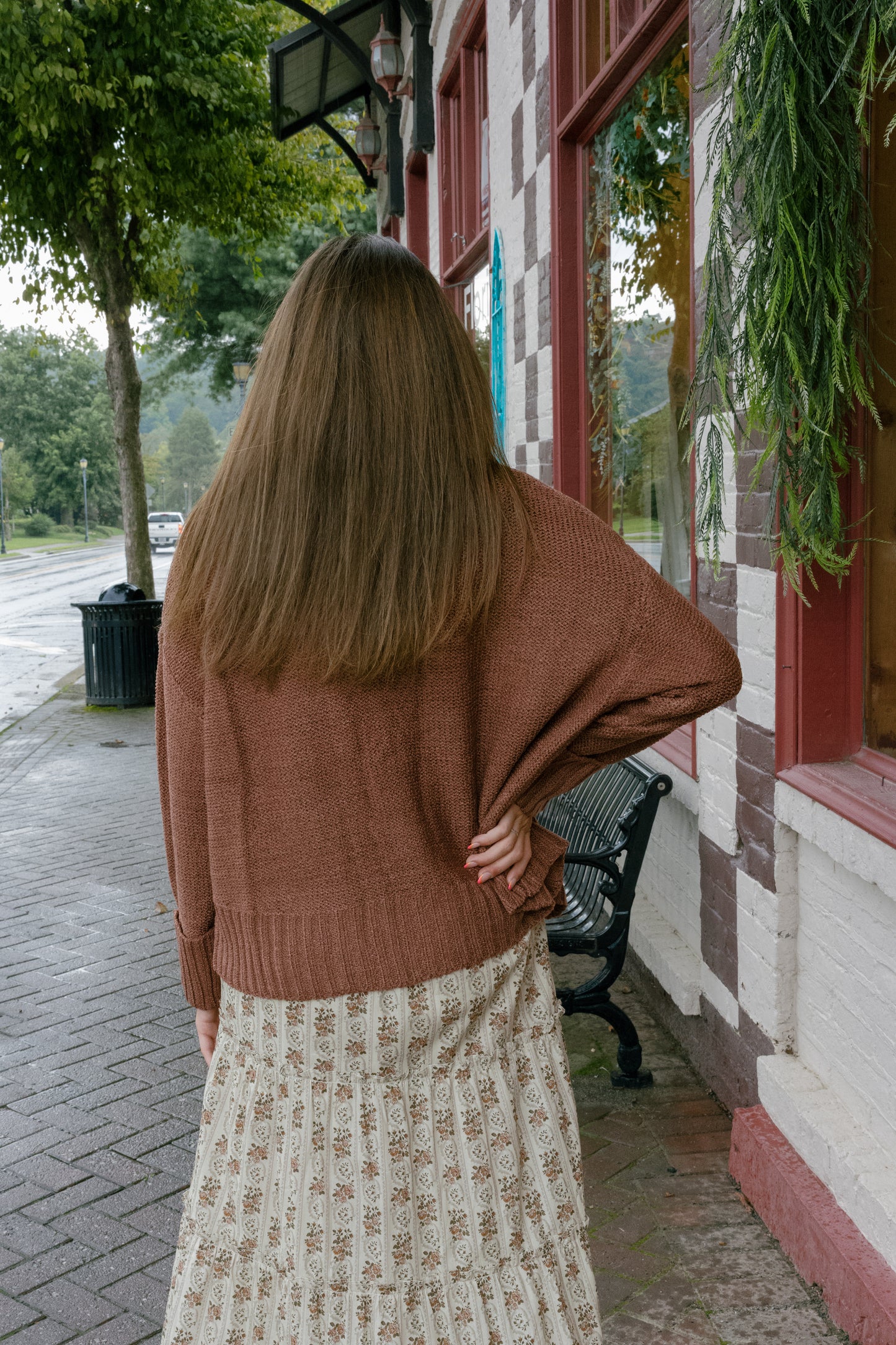 Lyla Sweater Cardigan - Rust