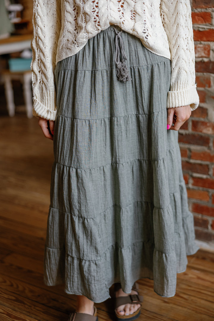 Stella Midi Skirt - Olive